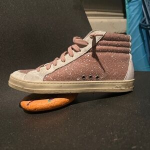 P448 Women's Skate Glitter Stripe High Top Sneakers 38